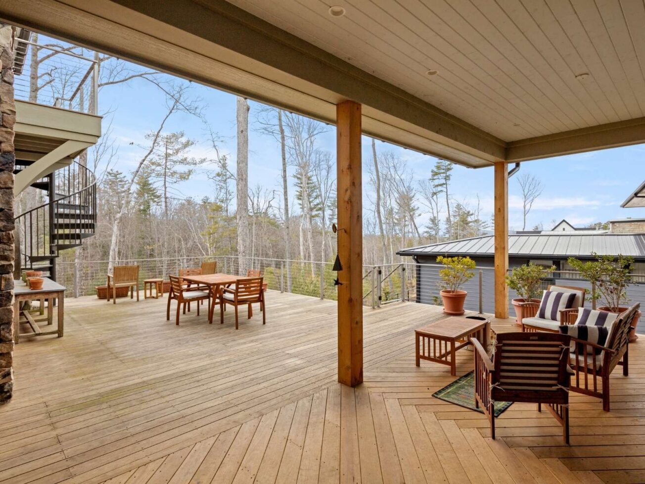 Deck of home at The Ramble Biltmore Forest.